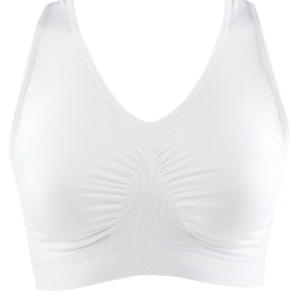Rhonda Shear White Seamless Racerback Ahh Bra 1X